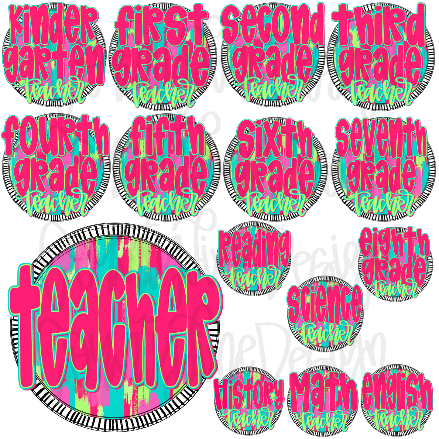 Neon Circle DESIGN DRIVE BUNDLE - All designs in this style!!