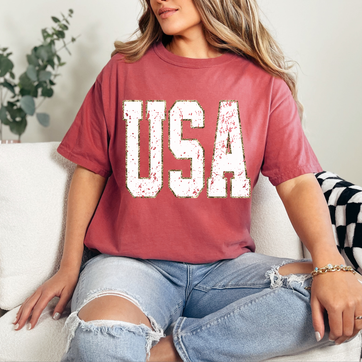 USA white/gold PNG