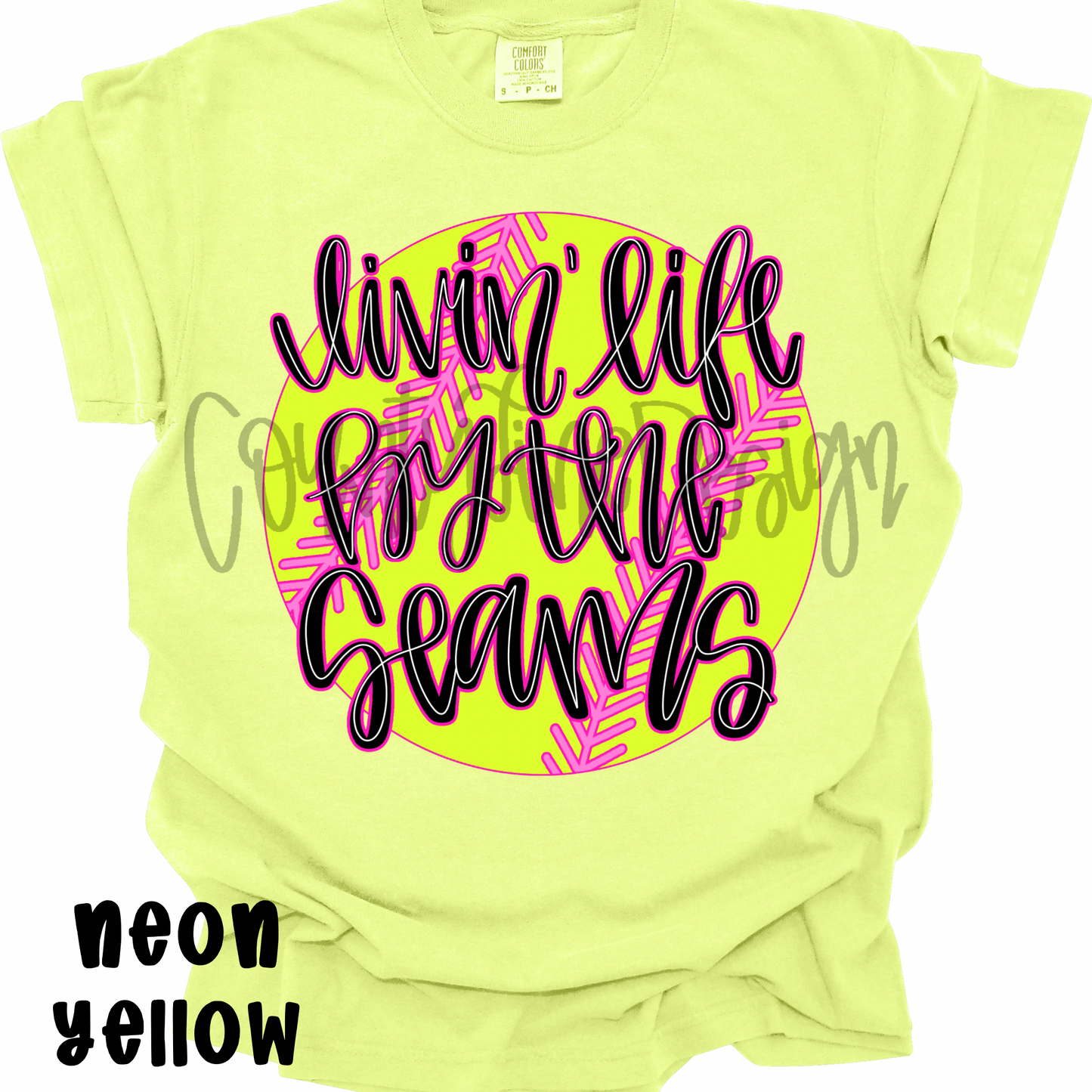 Livin life by the seams SOFTBALL PNG