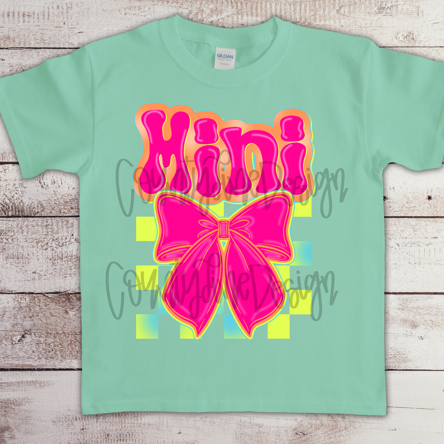 Mini Neon Bow PNG