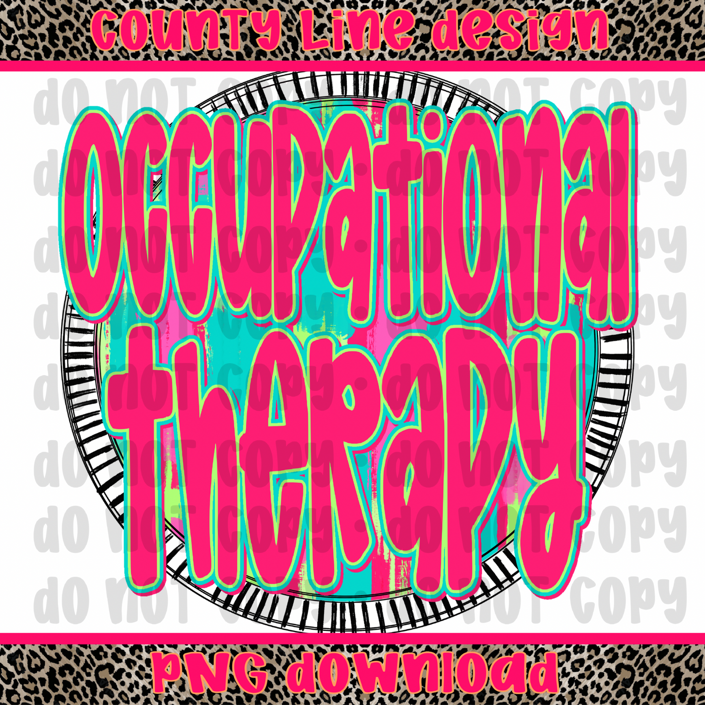Occupational Therapy Neon Circle PNG