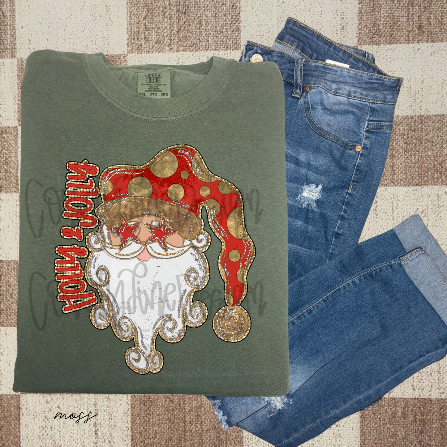 Holly & Jolly Red Santa Stars PNG