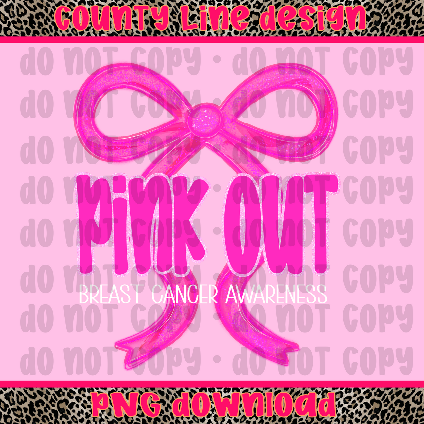 Pink Out Breast Cancer Awareness Bow PNG