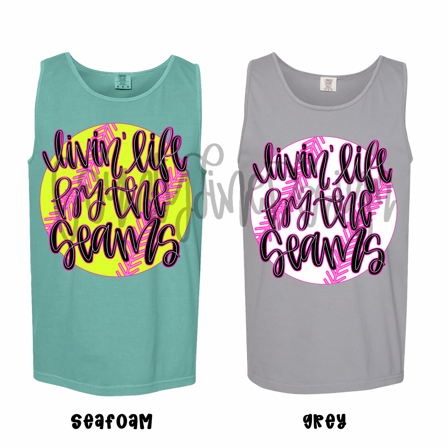 Livin life by the seams SOFTBALL PNG
