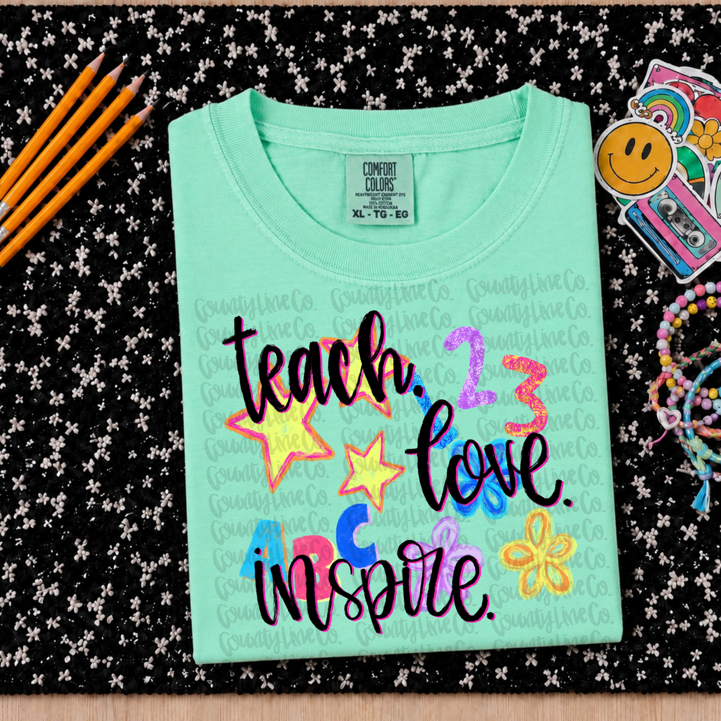 6/29 Teach Love Inspire crayon effect PNG