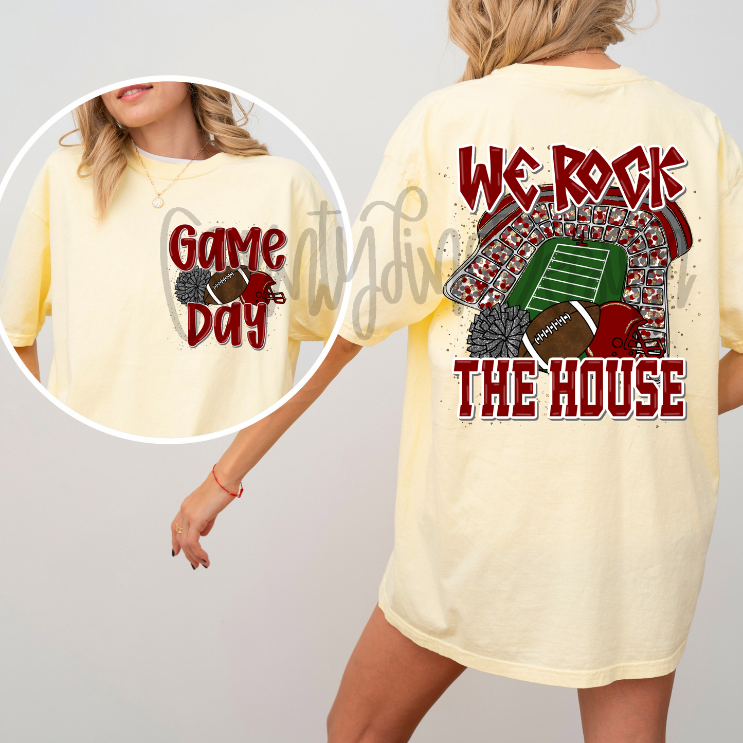 We Rock The House Football - Maroon/Grey PNG