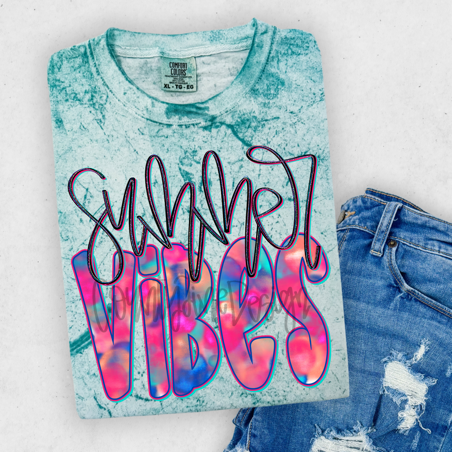 Summer Vibes Foil PNG