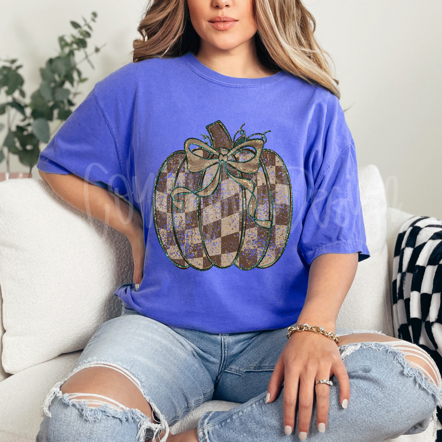 Brown Checker Pumpkin PNG
