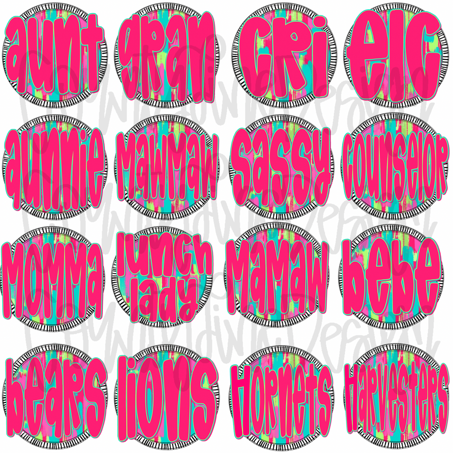 Neon Circle DESIGN DRIVE BUNDLE - All designs in this style!!