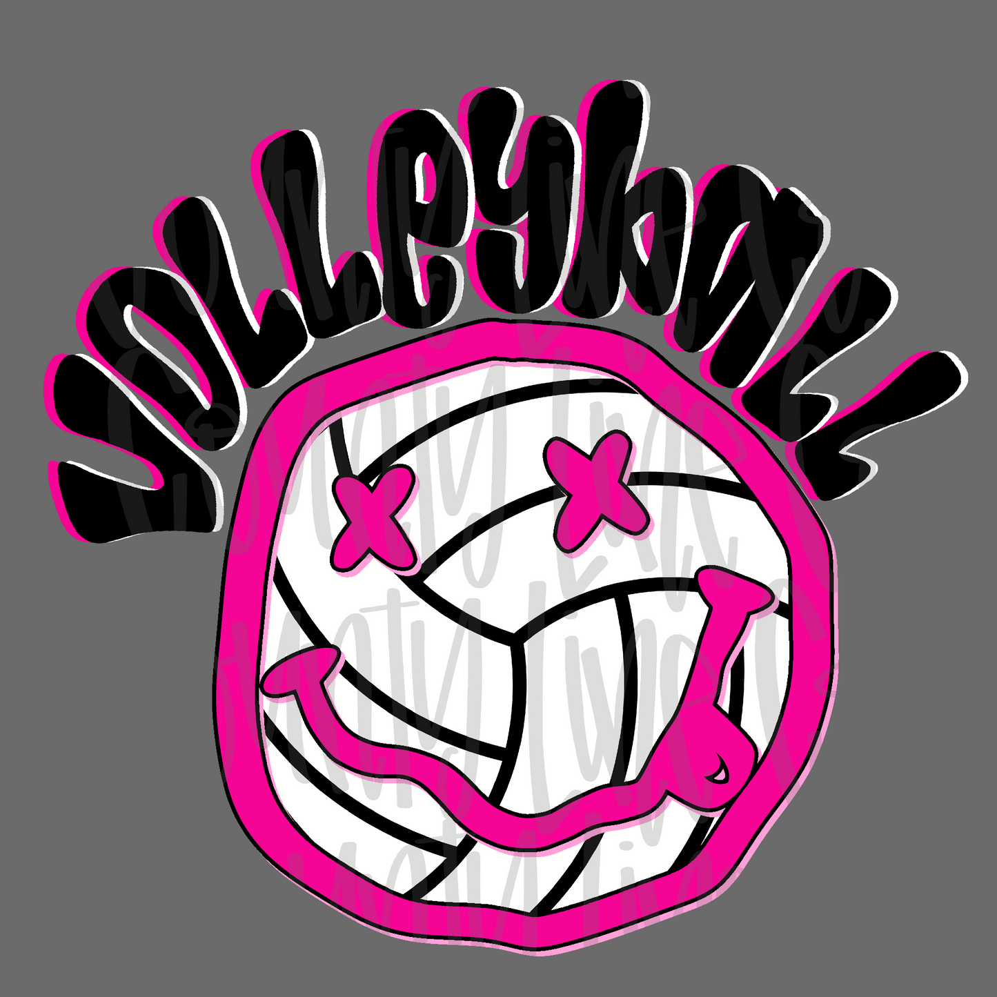 Volleyball Neon Retro PNG