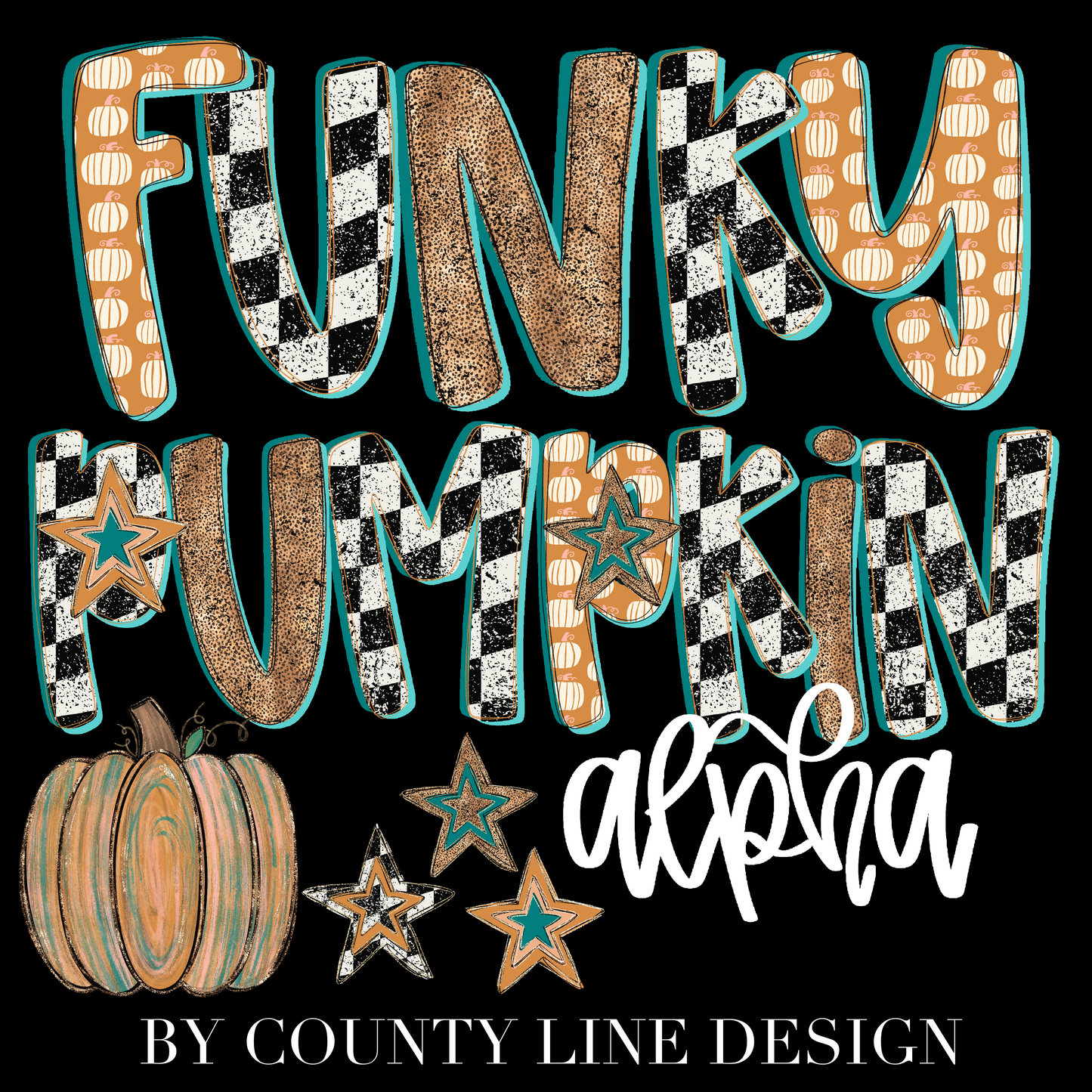 The Funky Pumpkin Alpha Set PNGS - 3 ALPHA SETS! 4 elements!