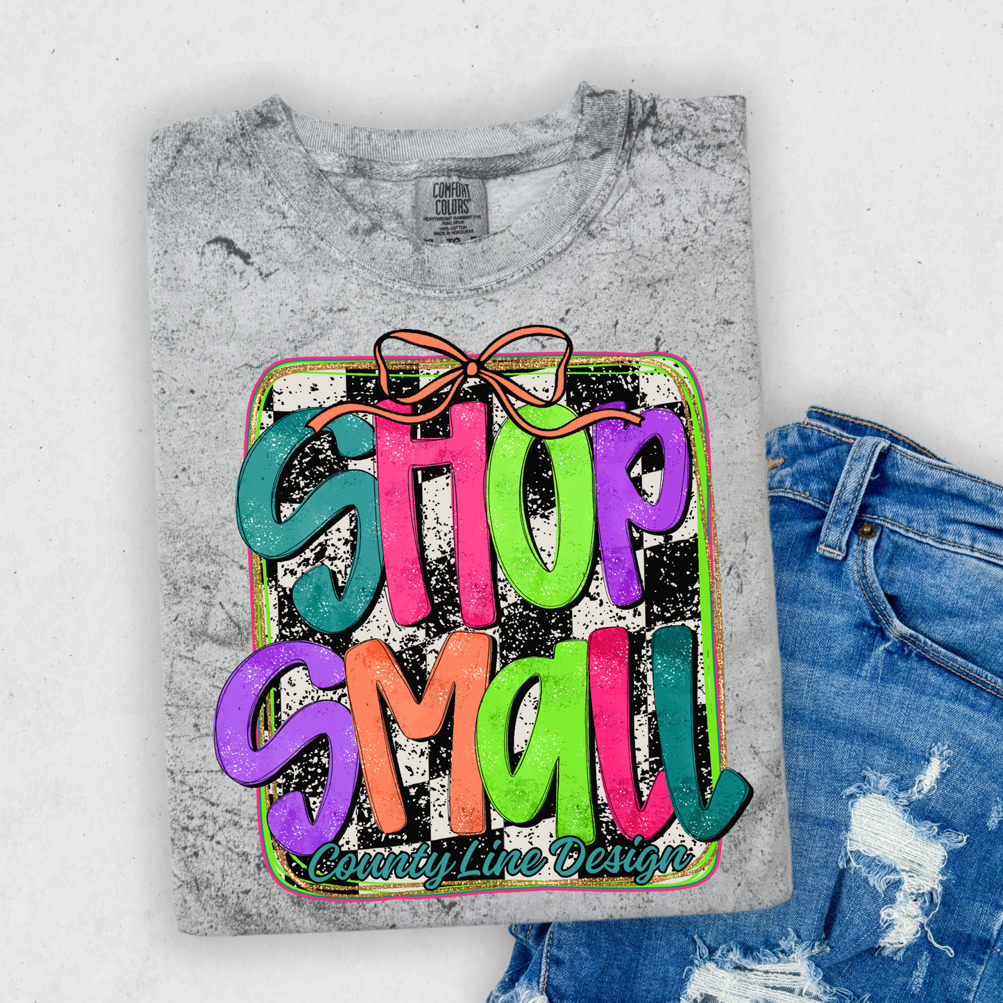 Shop Small Neon Checker PNG - Add your own name!