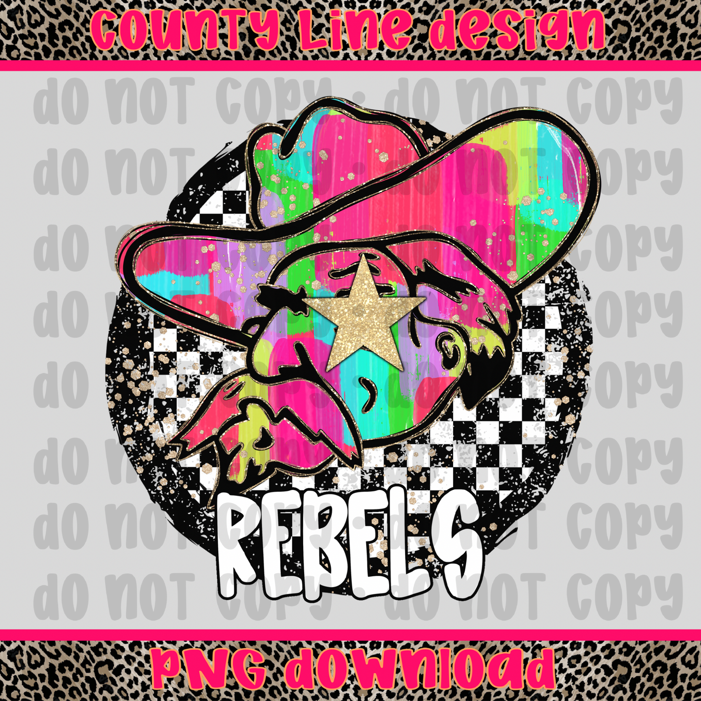 Rebels Neon Retro Mascot PNG