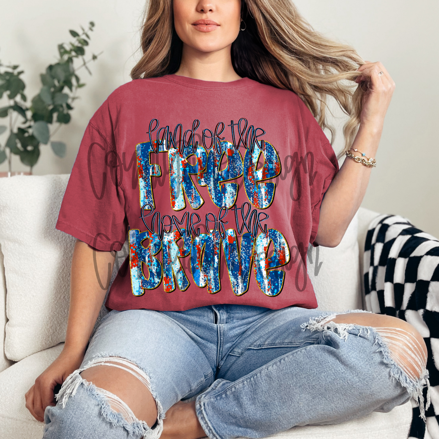 Land of the Free, Home of the Brave glitter PNG