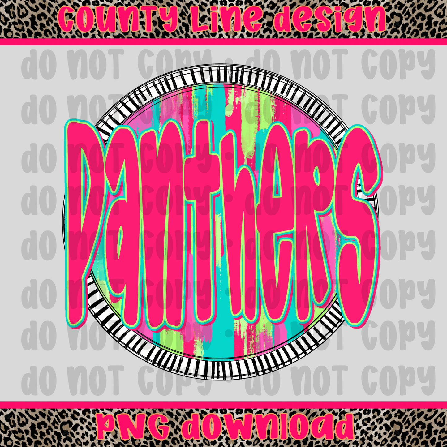 Panthers Neon Circle PNG