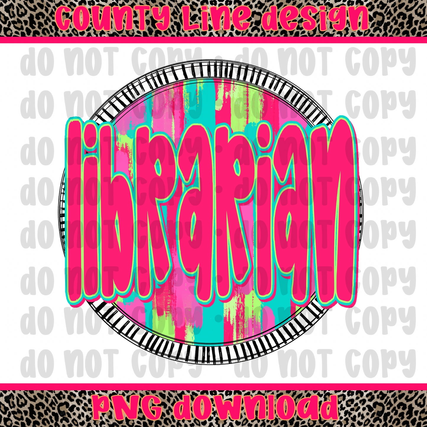 Librarian Neon Circle PNG