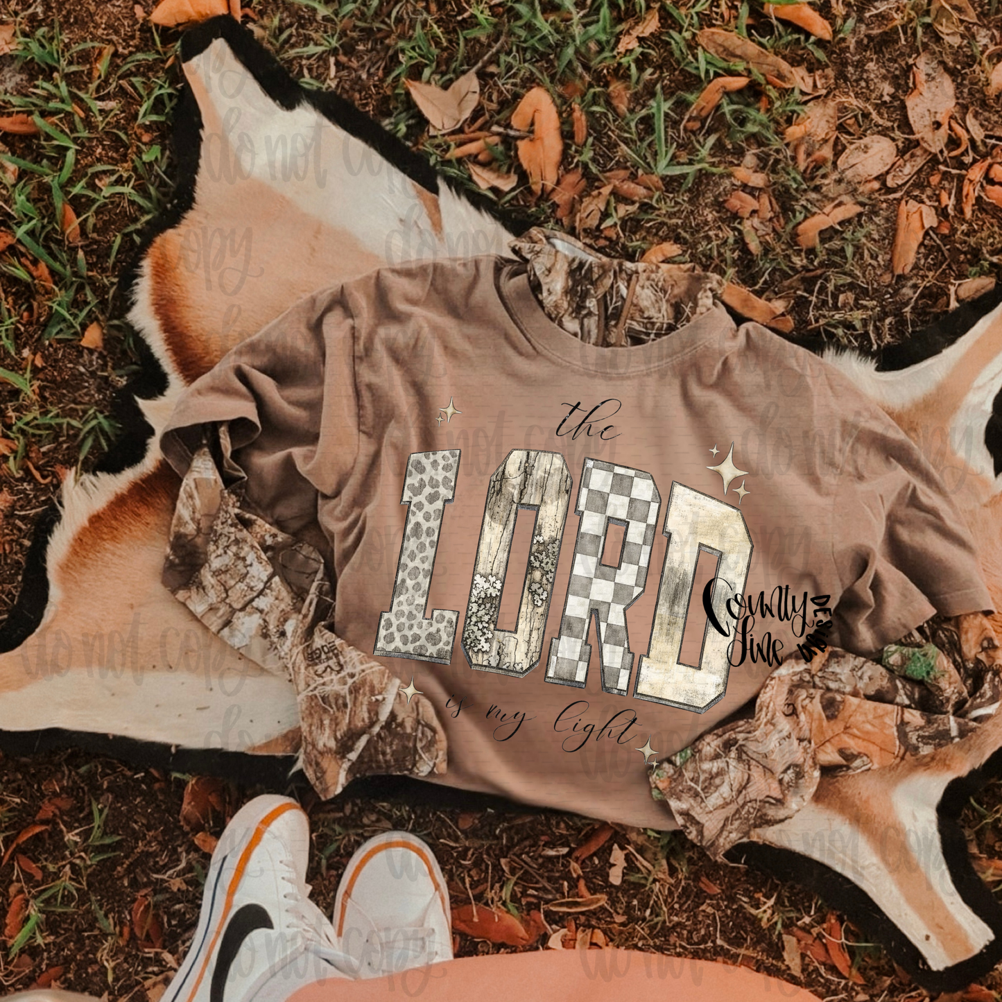The Lord is my light Camo Distressed PNG