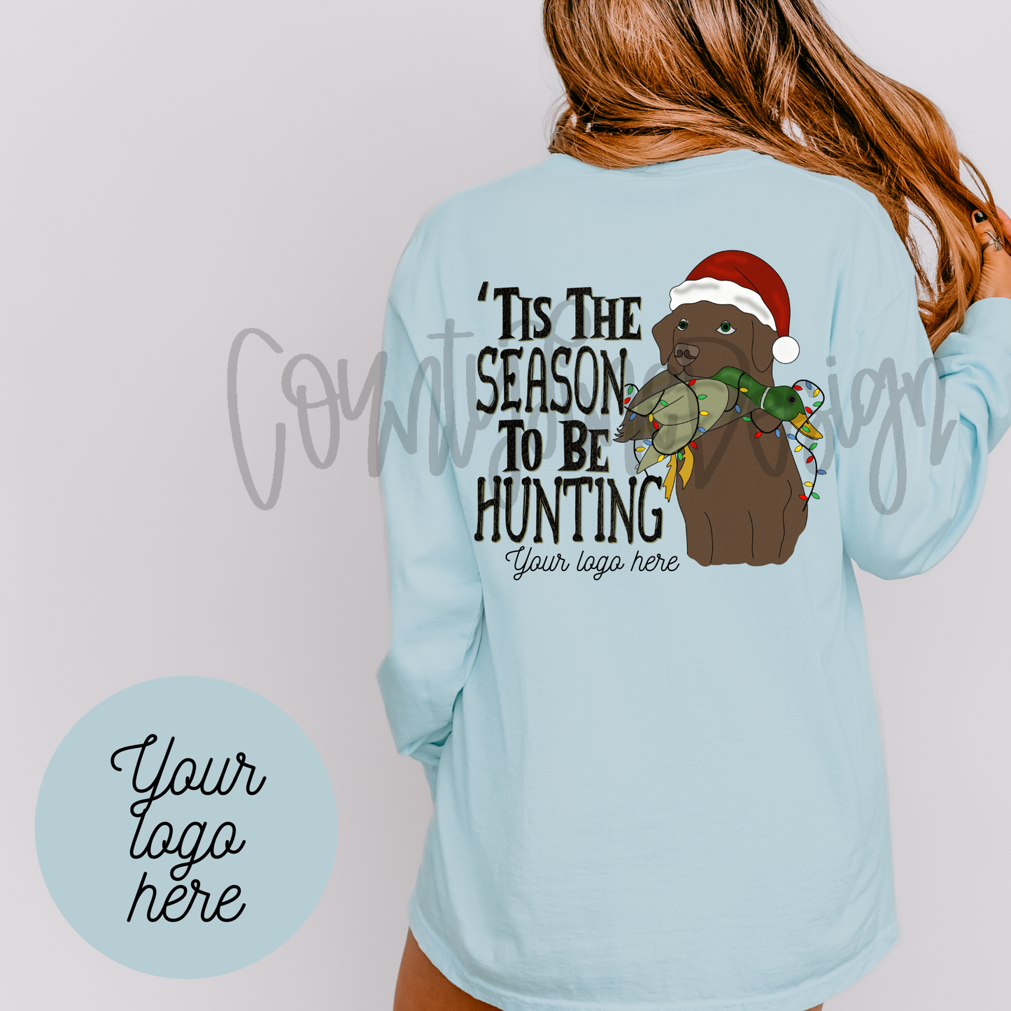Tis The Season to be Hunting Chocolate Lab PNG