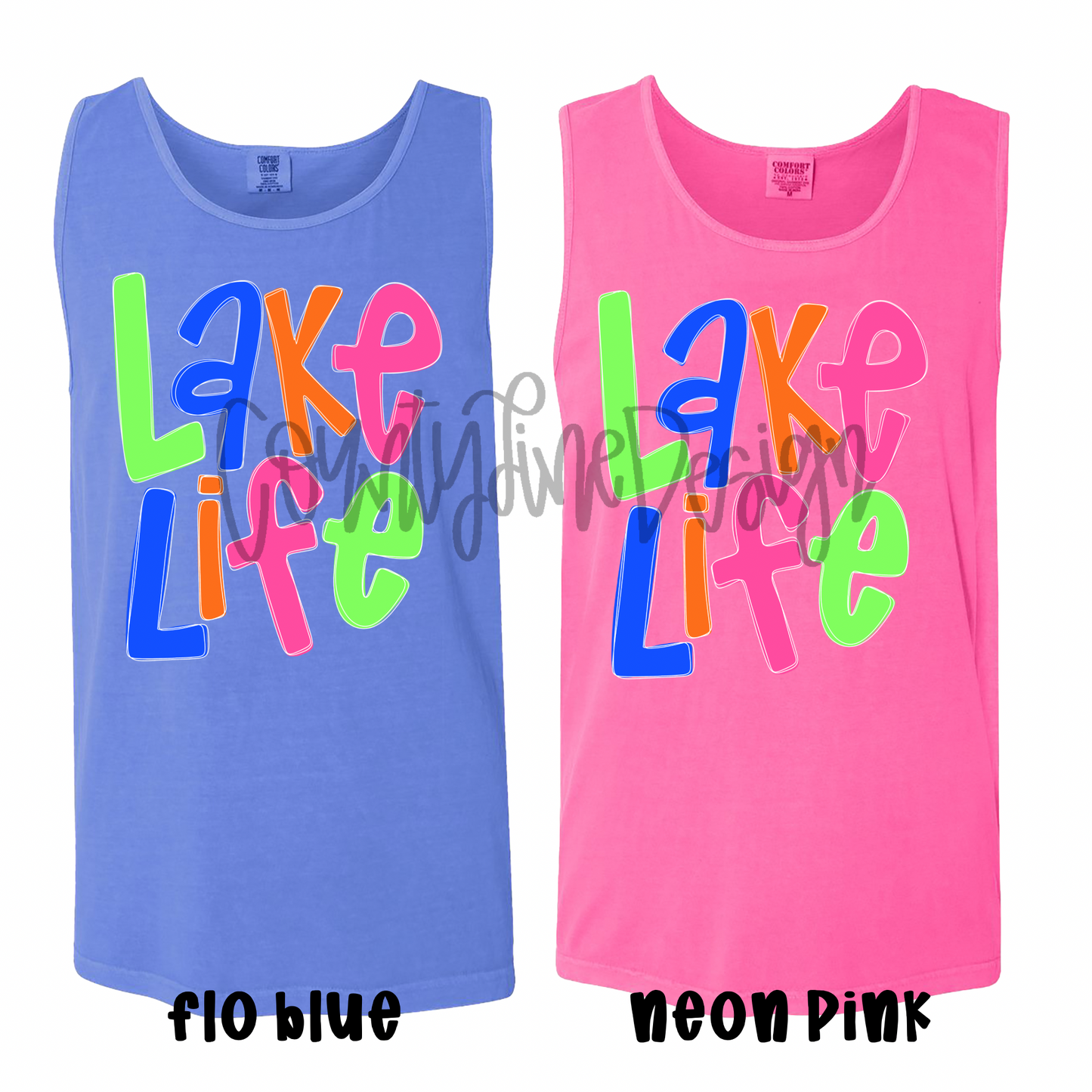 Lake life neon PNG