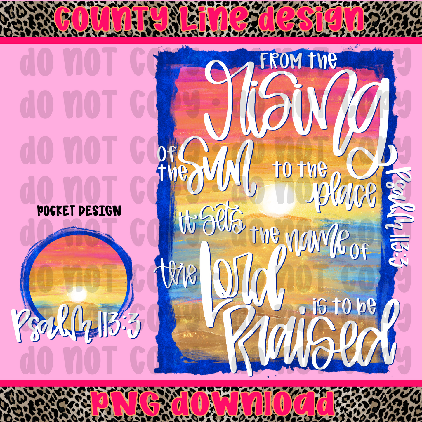 Psalm 113:3 Summer Sunset PNG