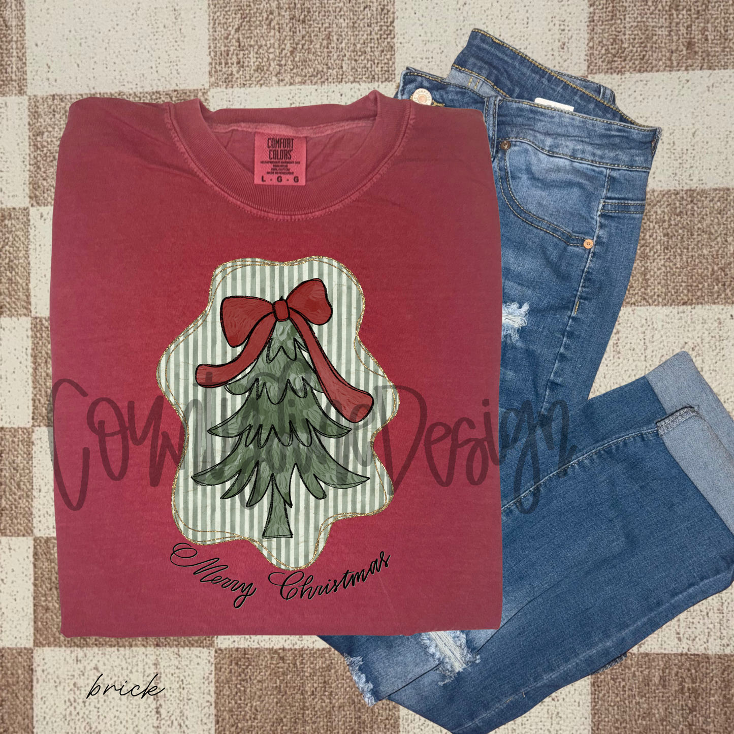 Vintage Christmas Tree Frame PNG