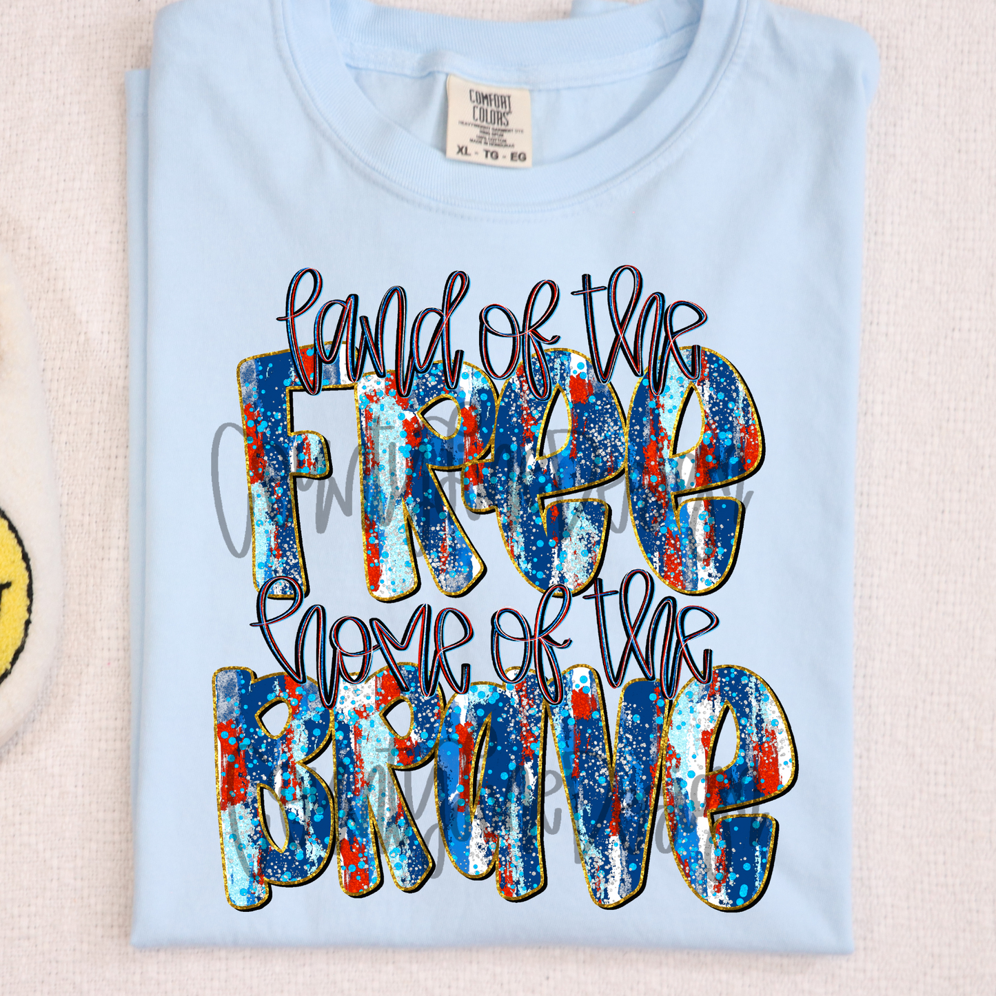 Land of the Free, Home of the Brave glitter PNG