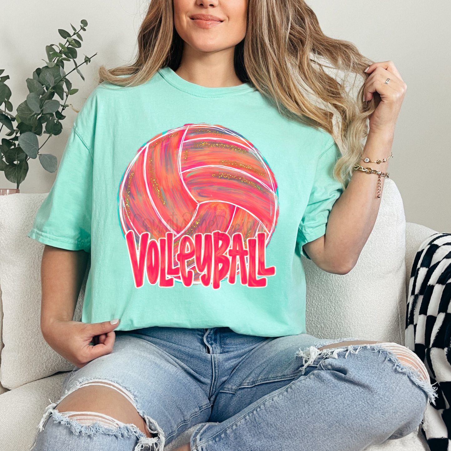 Volleyball Neon Paint PNG