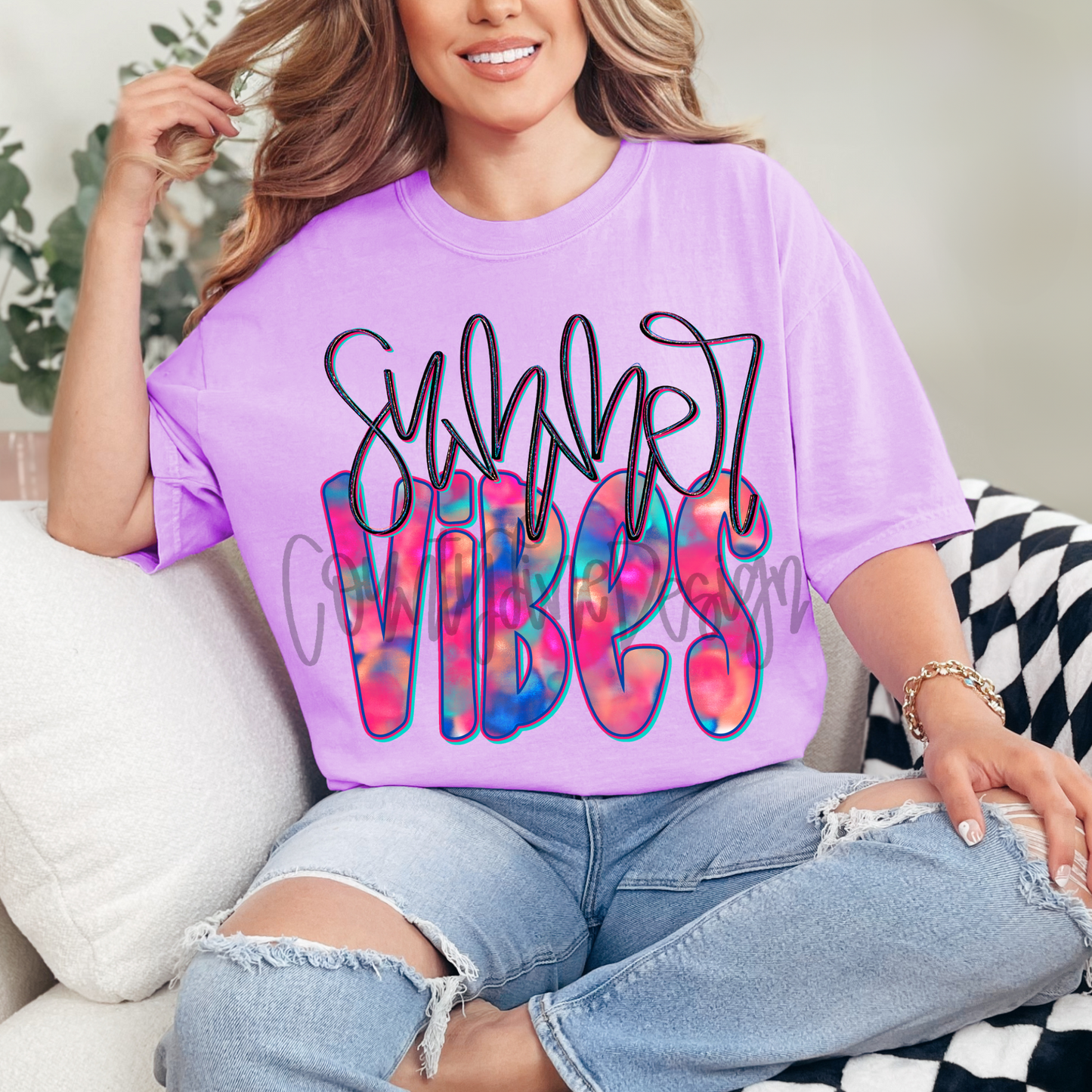 Summer Vibes Foil PNG