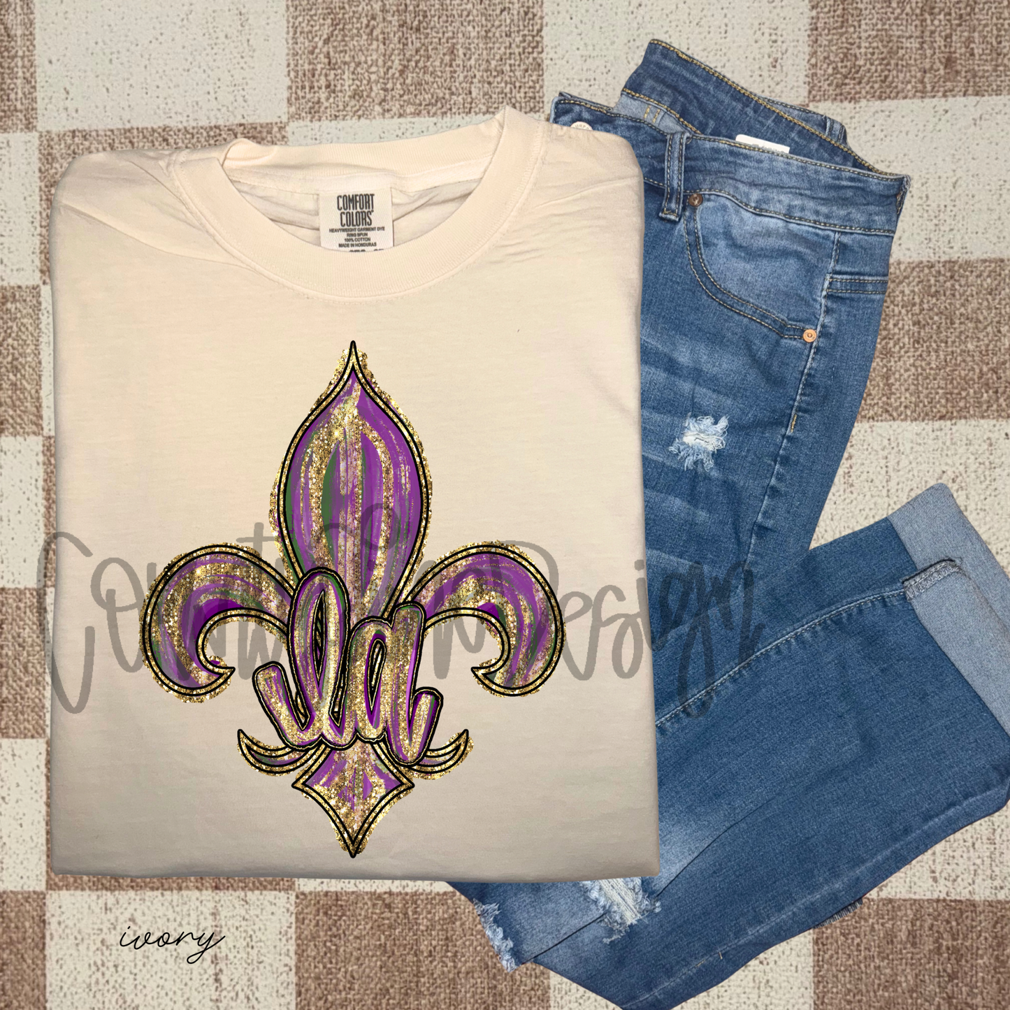 LA Fleur de Lis Mardi Gras PNG