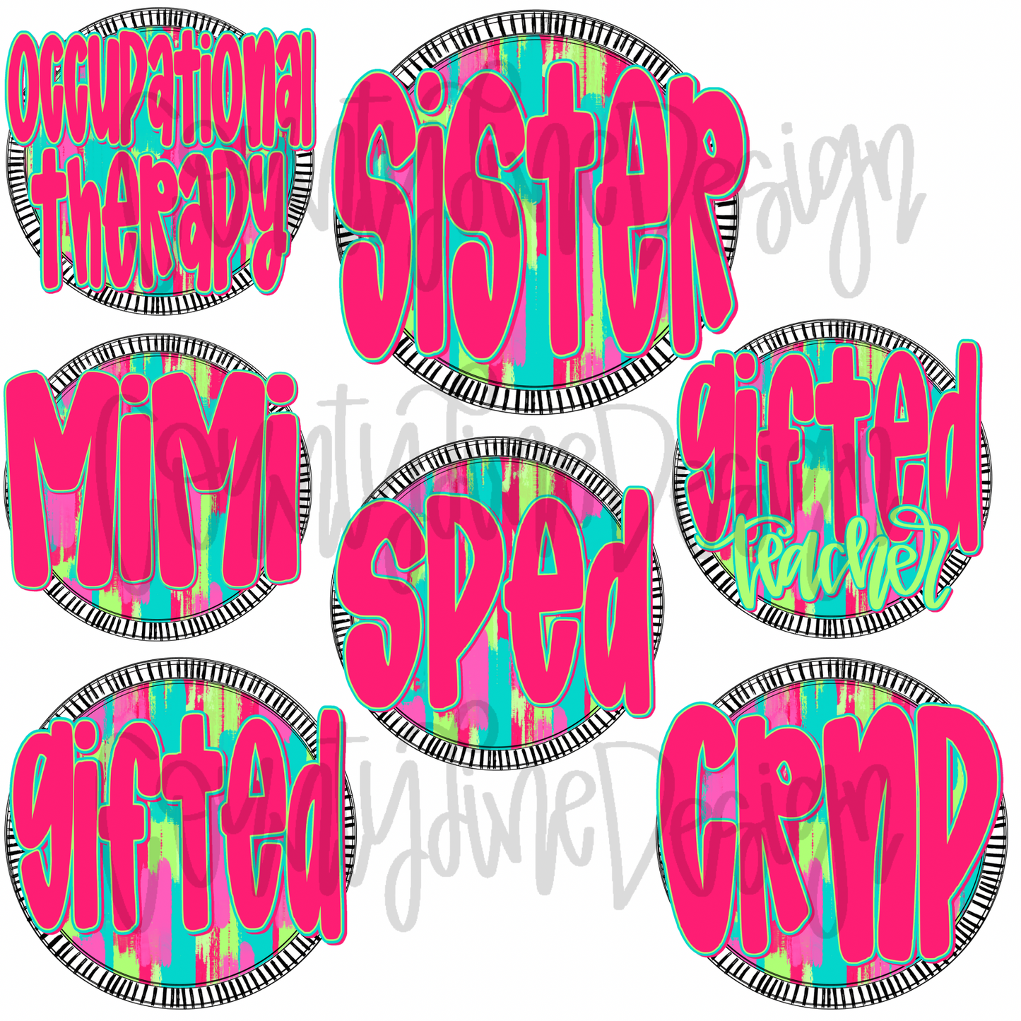 Neon Circle DESIGN DRIVE BUNDLE - All designs in this style!!