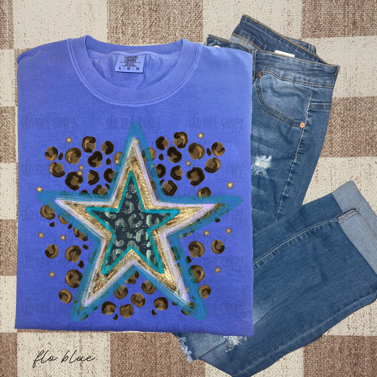 Retro Leopard Star PNG