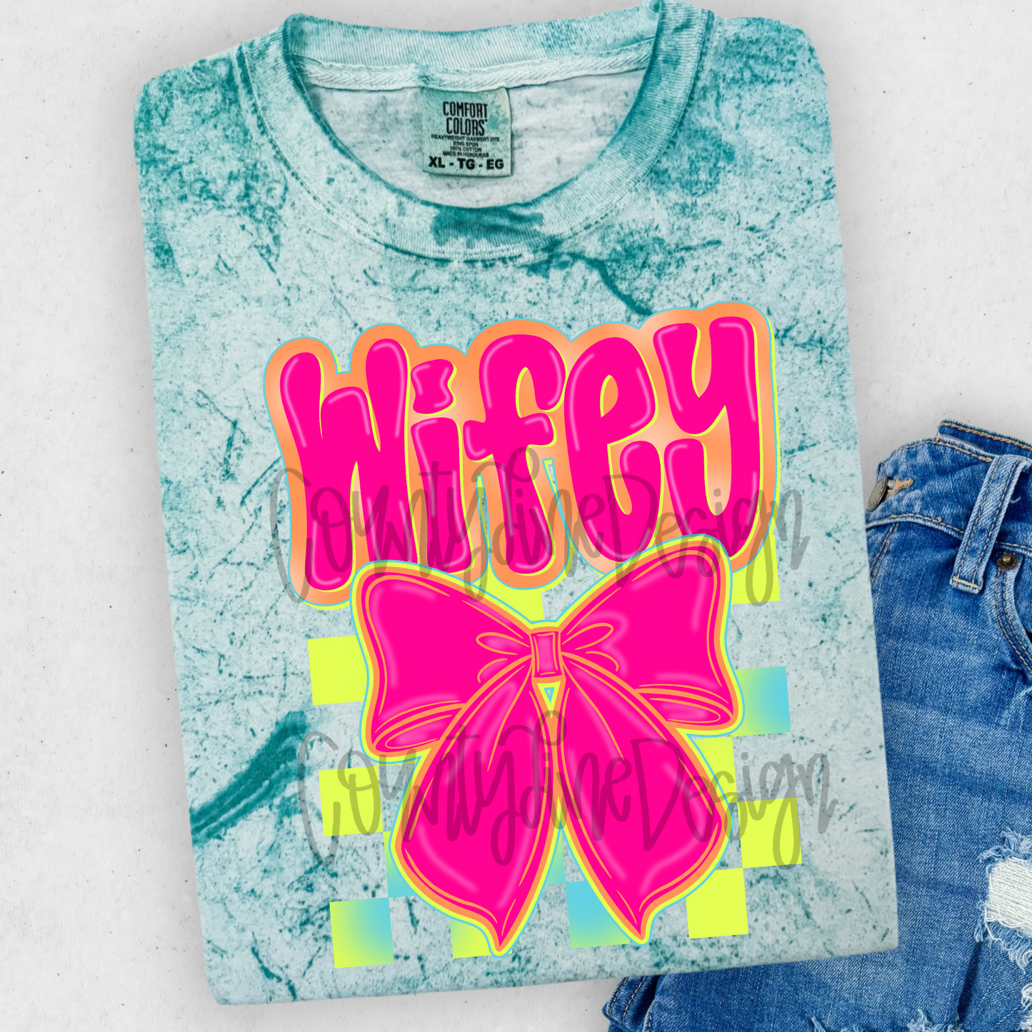 Wifey Neon Bow PNG