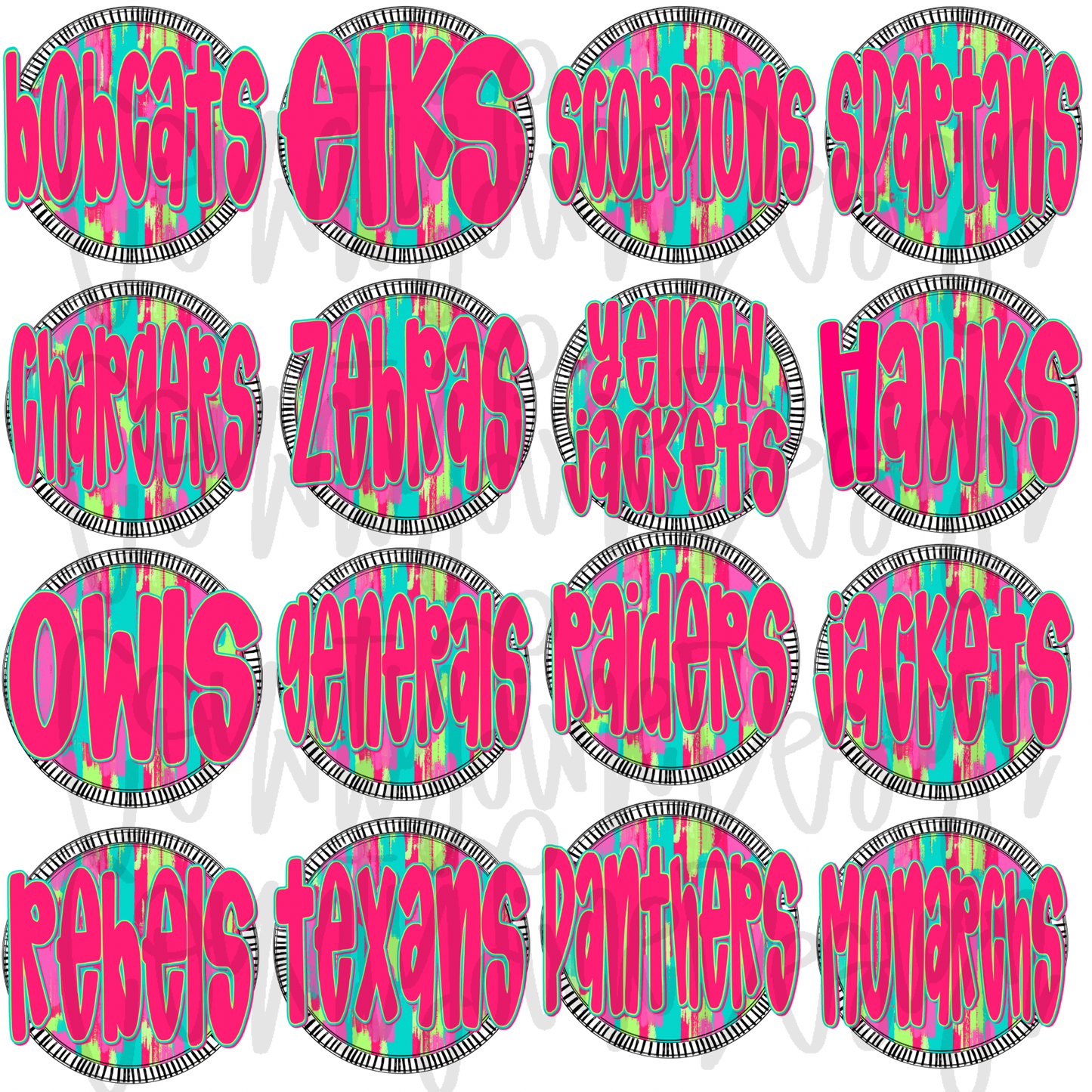 Neon Circle DESIGN DRIVE BUNDLE - All designs in this style!!