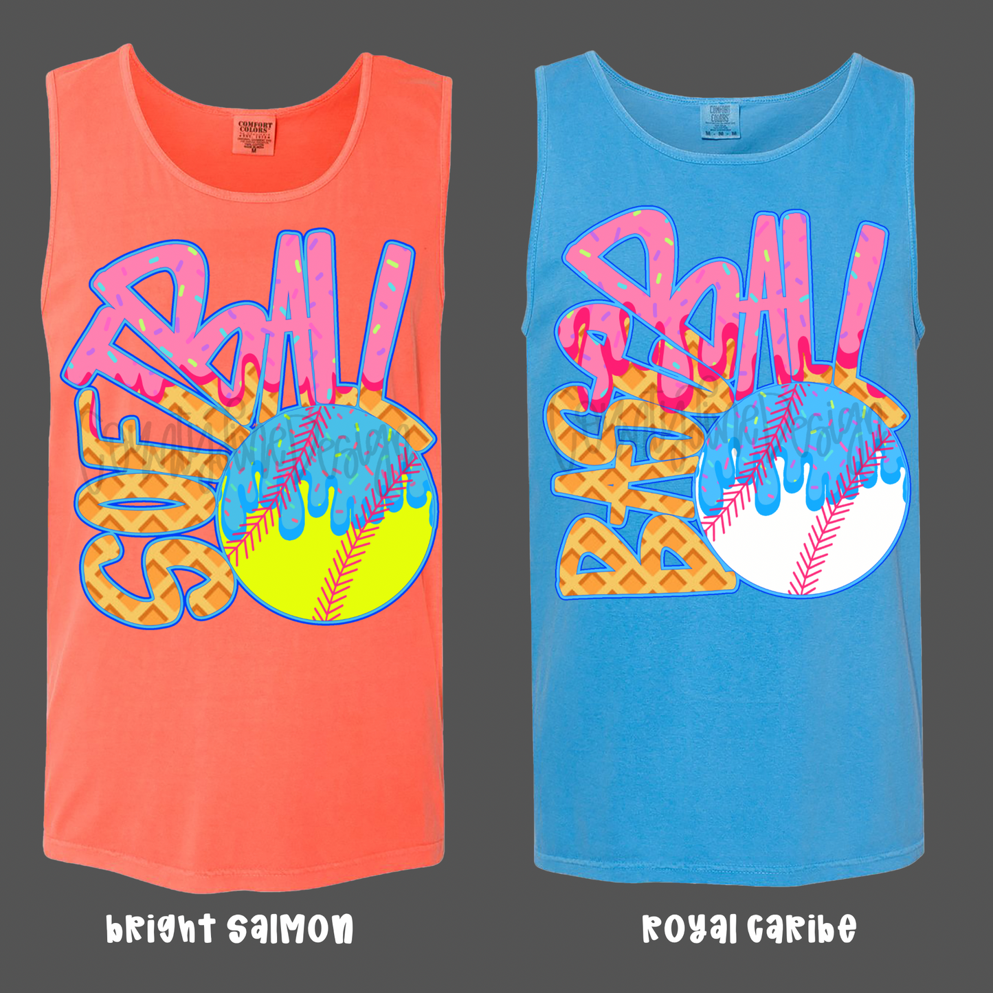 Baseball Ice Cream drip PNG