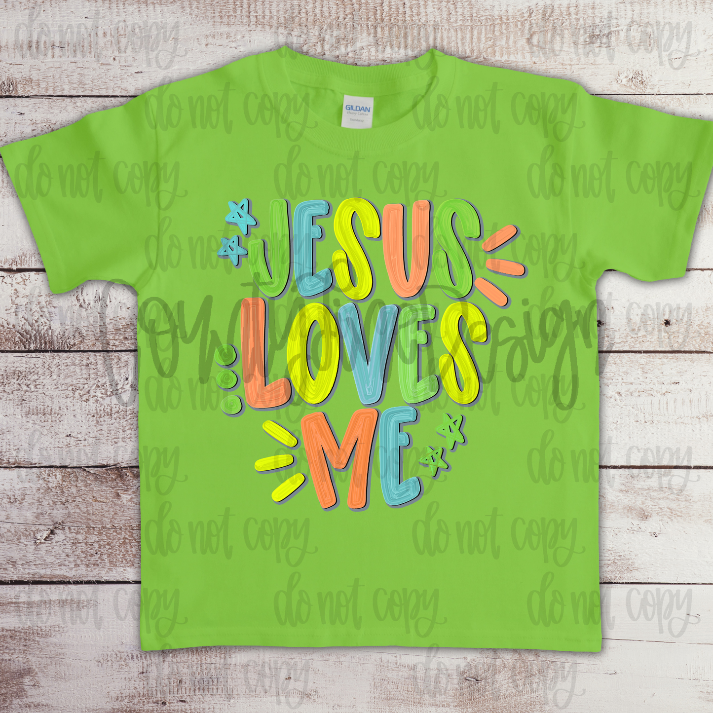 Jesus Loves Me Green PNG