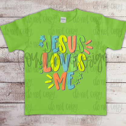 Jesus Loves Me Green PNG