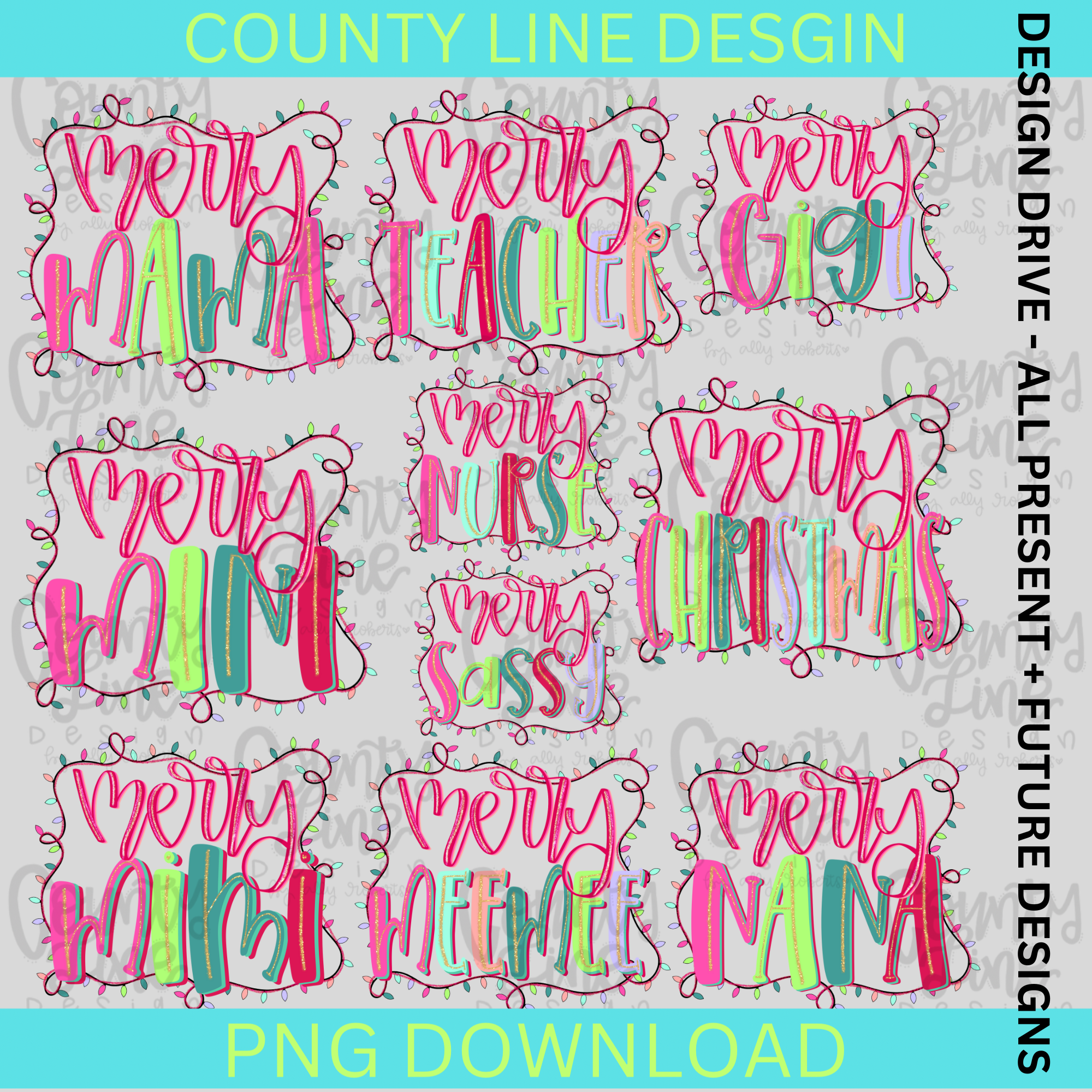 MERRY DESIGN DRIVE BUNDLE - All designs in this style!! – County Line ...