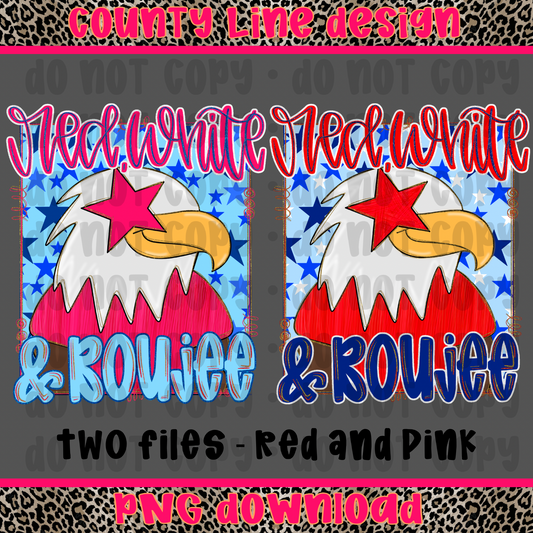 Red white and boujee preppy eagle PINK AND RED PNGs