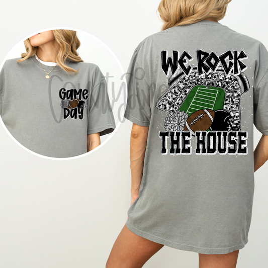 We Rock The House Football - Black/White PNG