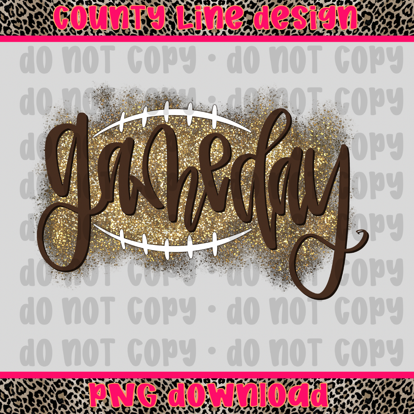 Football game day glitter PNG