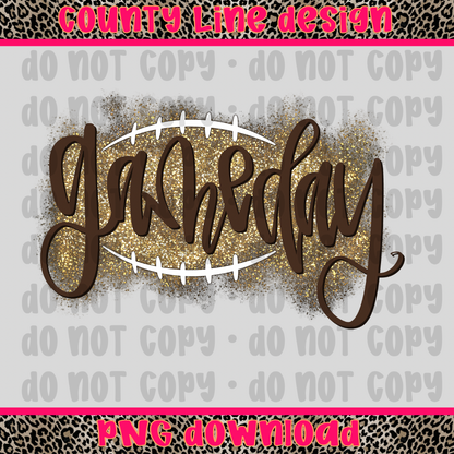 Football game day glitter PNG