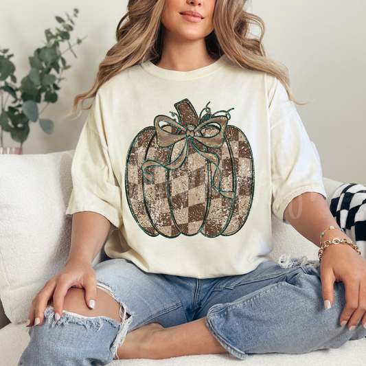 Brown Checker Pumpkin PNG
