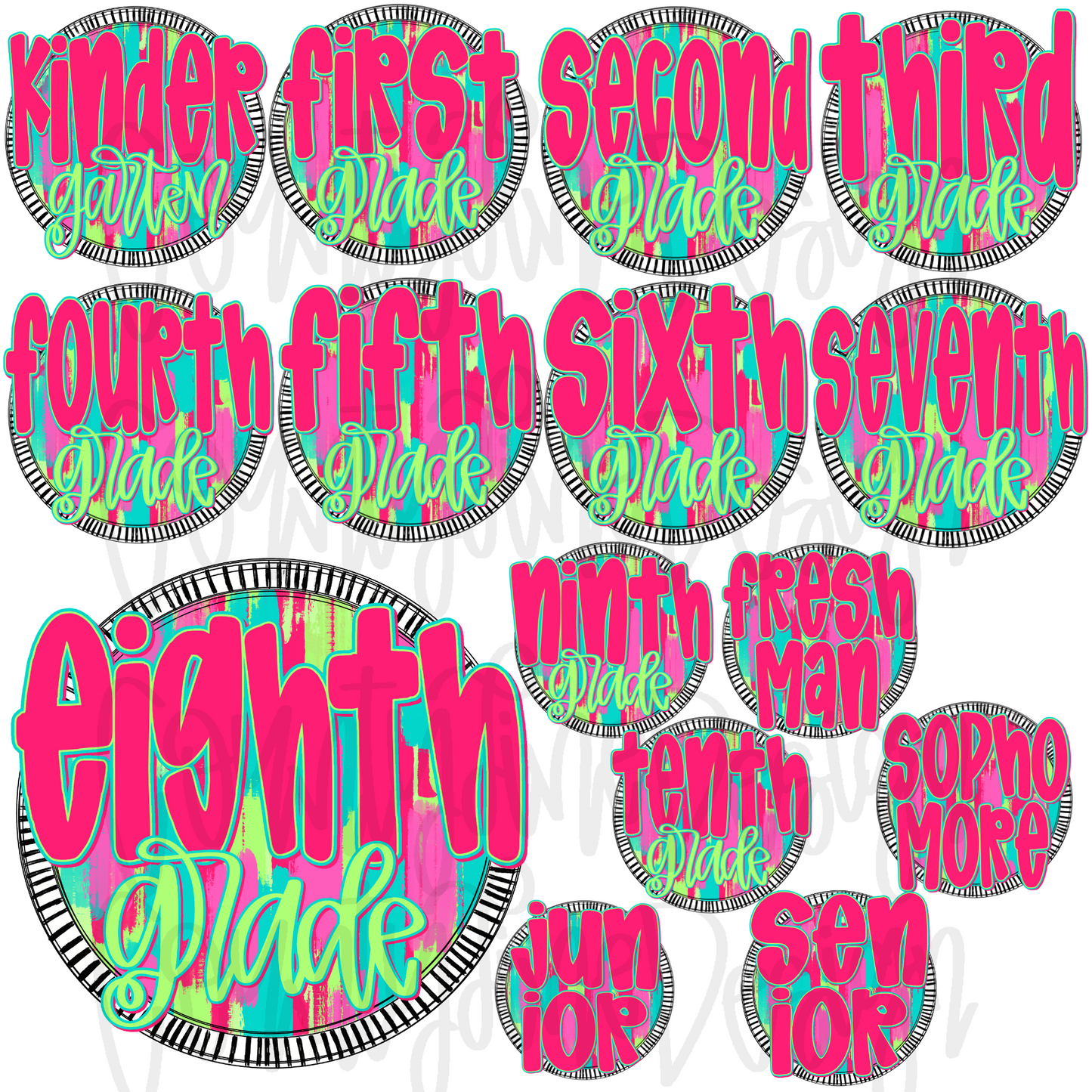 Neon Circle DESIGN DRIVE BUNDLE - All designs in this style!!