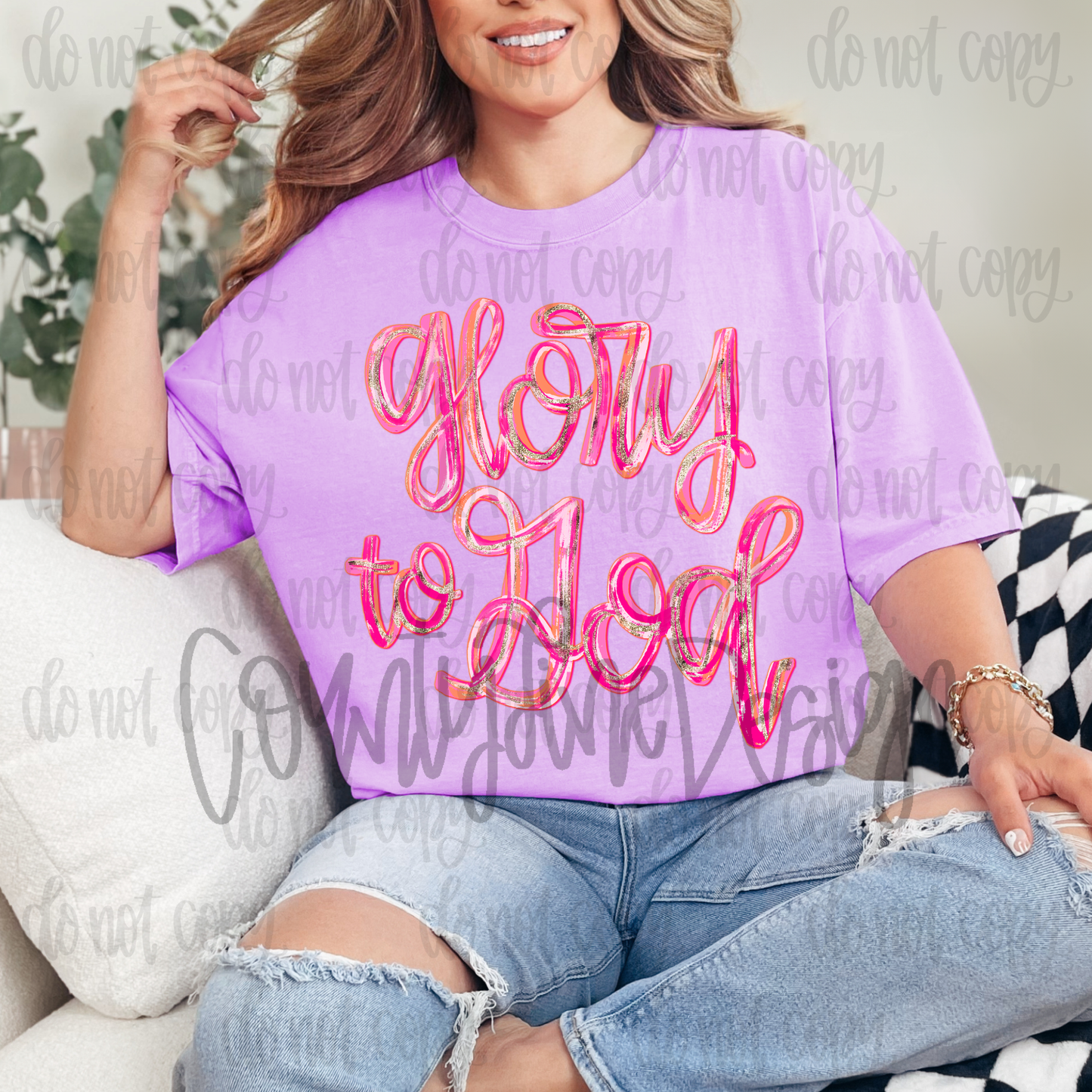 Glory to God painted PNG
