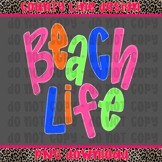 Beach life neon PNG