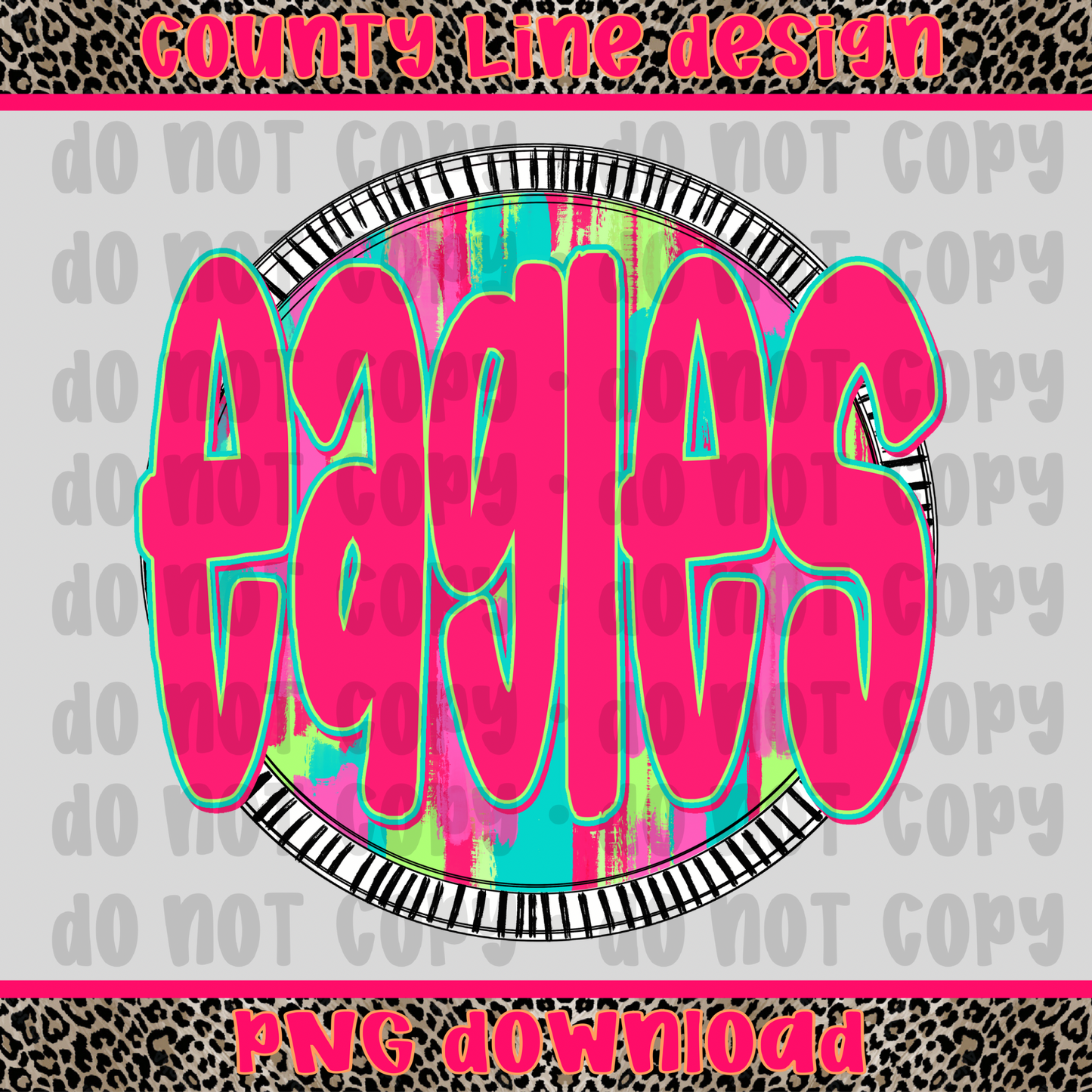 Eagles Neon Circle PNG