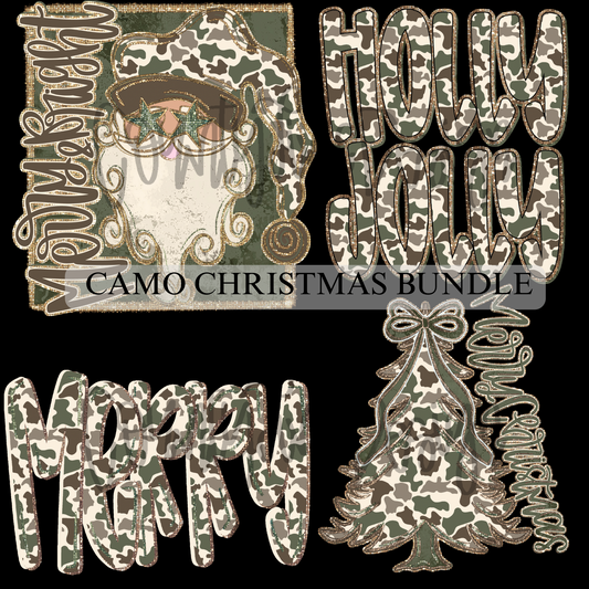 Camo Christmas BUNDLE PNG - 4 FILES