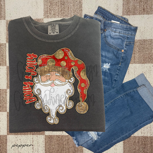 Holly & Jolly Red Santa PNG