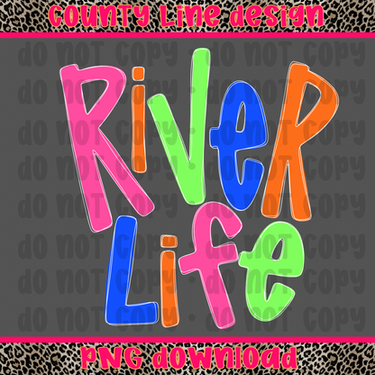 River life neon PNG