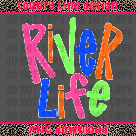 River life neon PNG